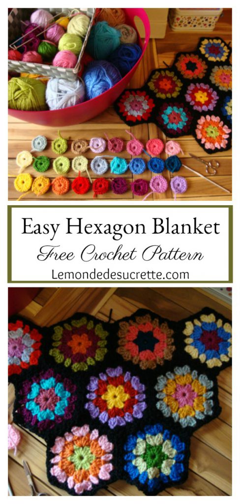 Hexagon Crochet Blanket Pattern