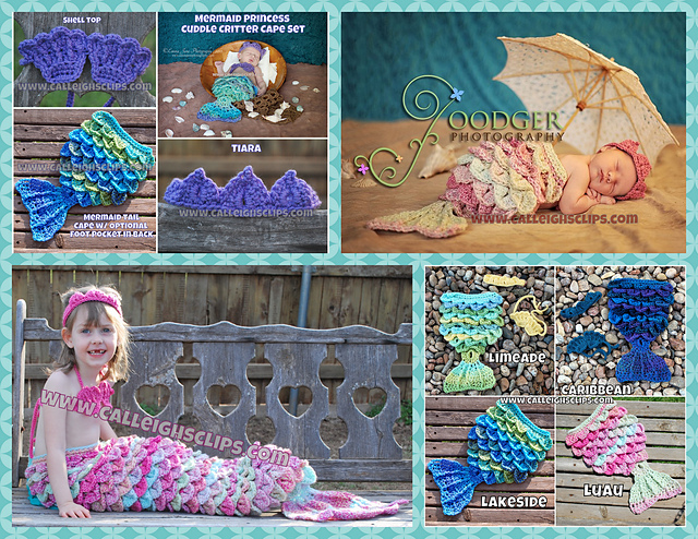 Crochet Mermaid Princess Cuddle Critter Cape