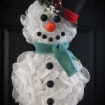 Mesh Snowman Wreath