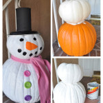 Painted-pumpkin-snowman