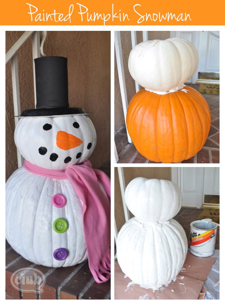 Painted-pumpkin-snowman