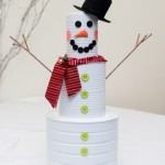 Recycled Tin Can Snowman