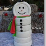 Snowman made from Old Tires