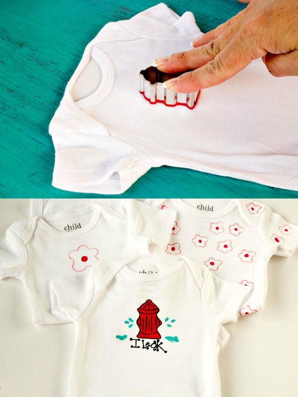 Things You Never Thought to Do With Christmas Cookie Cutters-DIY Baby Onesies