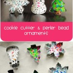 Things You Never Thought to Do With Christmas Cookie Cutters-peppermint-barkelted hama bead and cookie cutter Christmas decorations