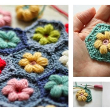 Crochet Daisy Puffagon Free Pattern