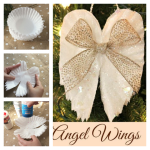 DIY Sparkling Angel Wings Ornaments From Coffee Filters