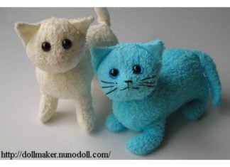 DIY Terry Cloth Cats with Free Pattern