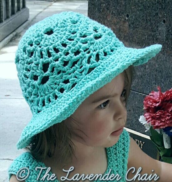 20+ Free Summer Hats to Crochet for Kids -Lacy Shells Summer Sun Hat Crochet with Fre Pattern