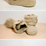 Crochet wrap around button infant boots