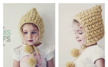 Crochet Adorable PomPoms and Puffs Hat with Free Pattern
