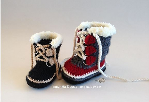 Crochet Baby Sorel Pacs Style Winter Boots