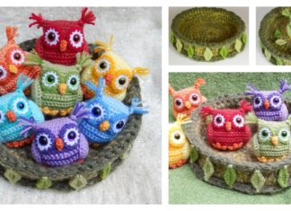 Crochet Nesting Rainbow Owls with Free Pattern