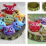 Crochet Nesting Rainbow Owls with Free Pattern m