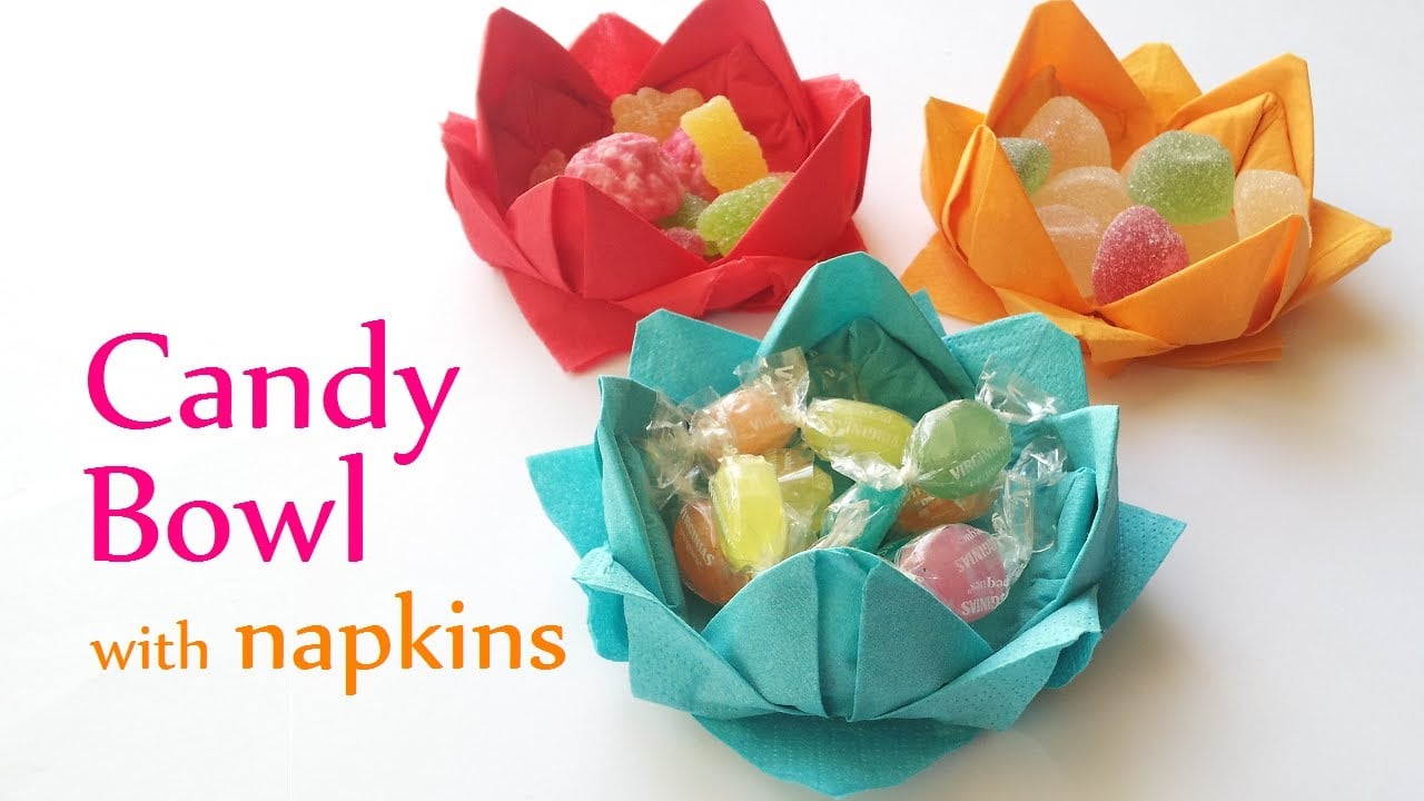 DIY Candy Bowl with Paper Napkins