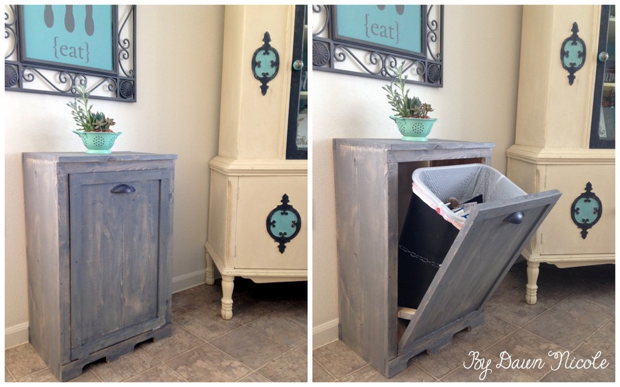 DIY Trash Bin Cabinet, Unfinished Trash Can Cabinet, Tilt Out Cabinet, –  thefurniturefarm