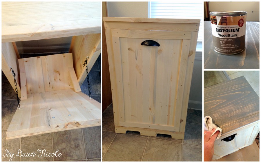 DIY Wood Tilt-Out Trash Can Cabinet 2