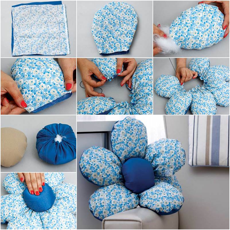 DIY flower shaped cushion