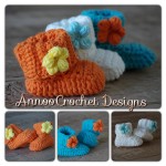 Spring Flower Baby Booties