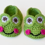 Frog Baby Booties Crochet free Pattern