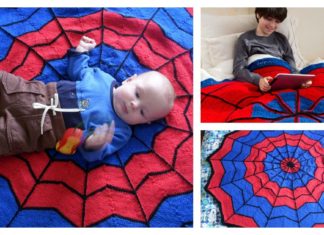 Knit Spiderman Blanket with Free Pattern
