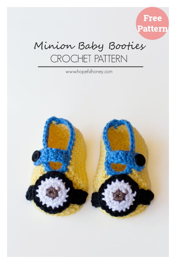 Minion Inspired Baby Booties Free Crochet Pattern