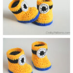 Minion Inspired Baby Booties Free Crochet Pattern