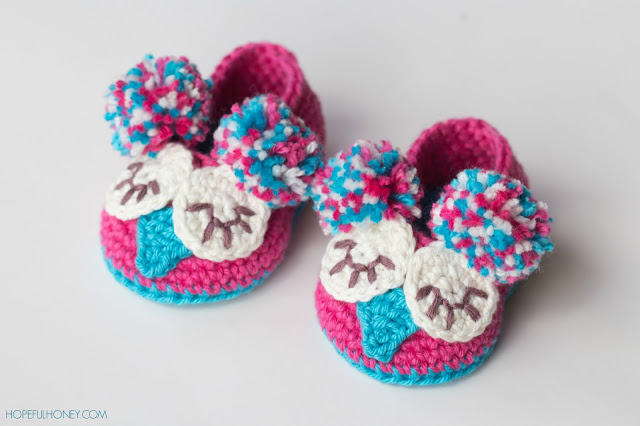 Owl Baby Booties Crochet free Pattern