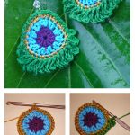 Simple Peacock Earrings Free Crochet Pattern