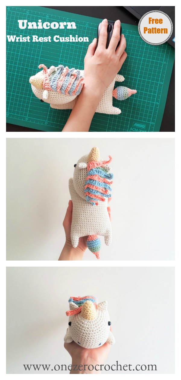 Unicorn Wrist Rest Cushion Free Crochet Pattern