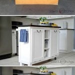 How to Turn Cabinet into kitchen island with tilt-out trash can