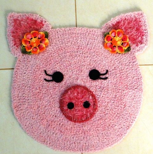 Piggy Rug / Carpet Free Crochet Pattern