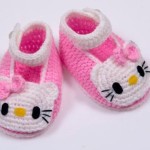 crochet baby hello kitty booties