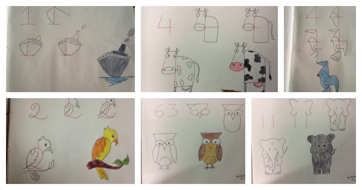 Fun Kids Drawings With Number As A Base