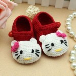 crochet baby hello kitty booties