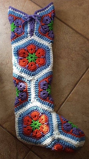 African Flower Hexagon Boots