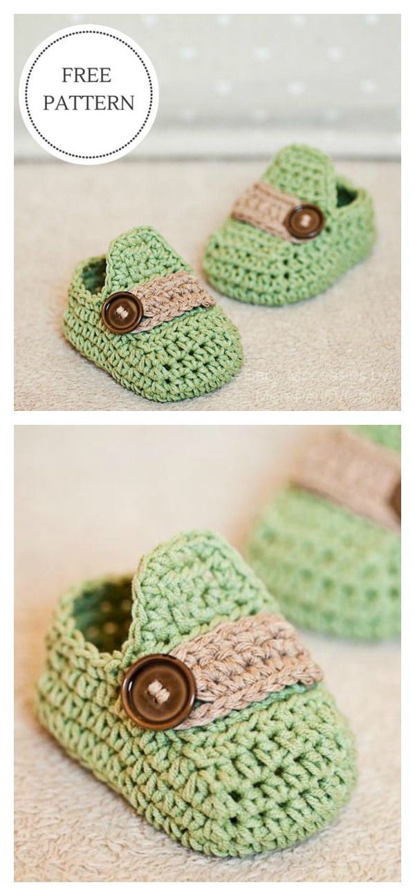 Baby Moccasins - crochet baby booties Free Pattern