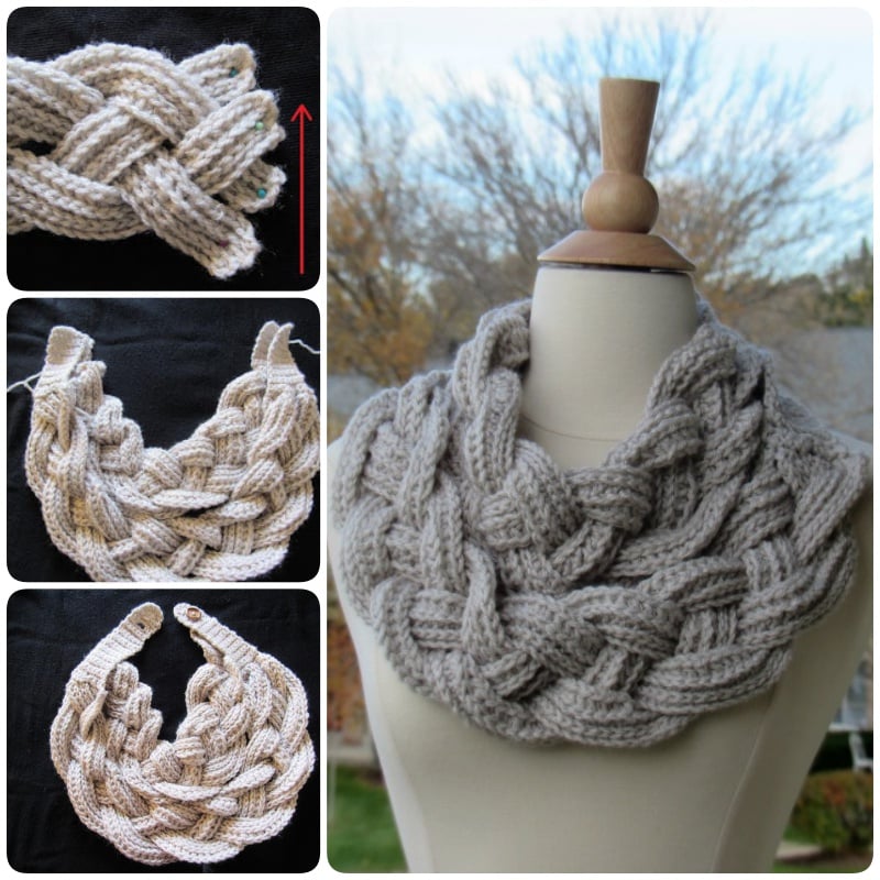 Crochet Double Layered Braided Cowl with Free Pattern 