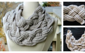 Crochet Double Layered Braided Cowl with Free Pattern