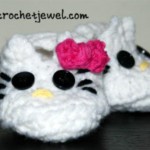 Crochet Hello Kitty Baby Booties with free Pattern