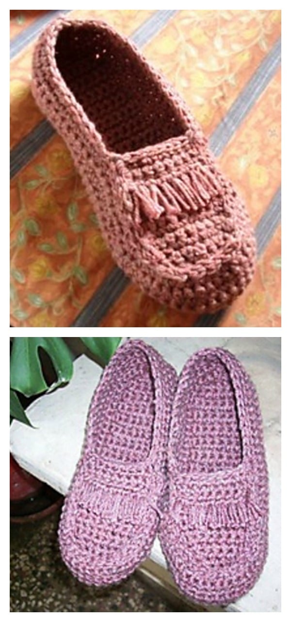 Crochet moccasin best sale slippers free patterns