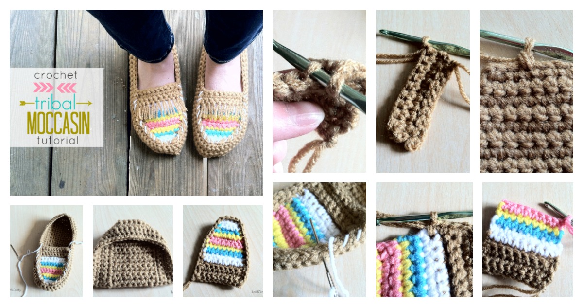 Crochet Tribal Moccasin Tutorial & Free Pattern