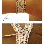 Crochet hairpin lace bracelet