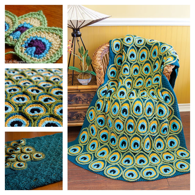 Crochet Pretty Peacock Blanket