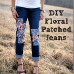 DIY Floral Patched Jeans