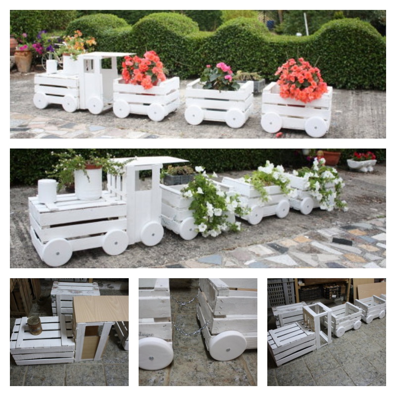 DIY Train Planters Out Of Old Crates to Adorn Your Garden 1