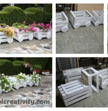 DIY Train Planters Out Of Old Crates to Adorn Your Garden