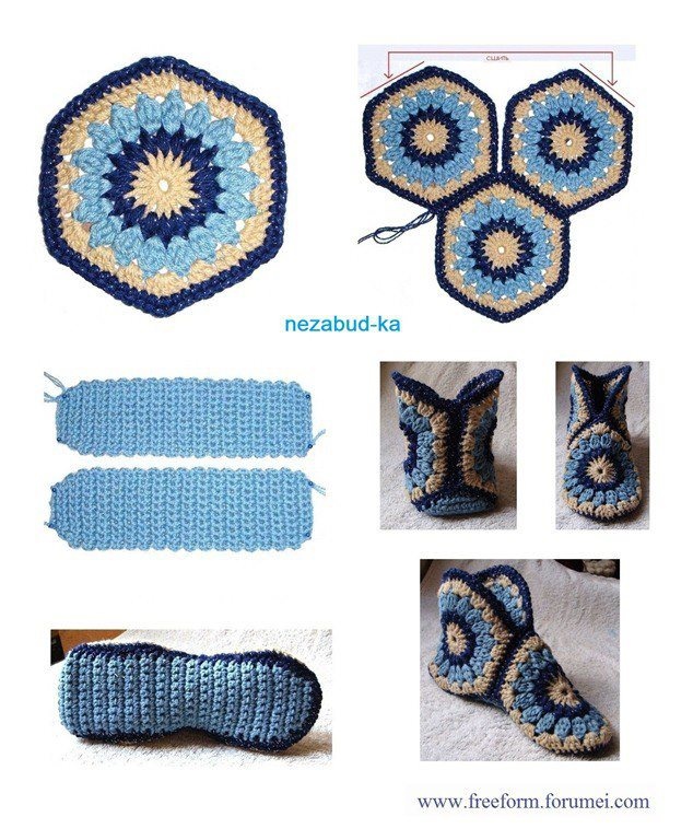 DIY crochet slippers