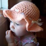 Free Summer Hats to Crochet for Kids -peach-happy-sun-hat