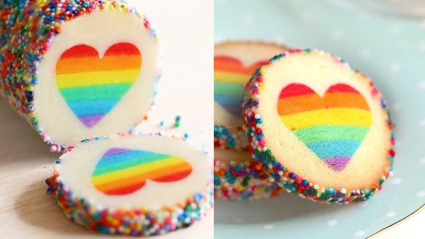 How To Make Rainbow Heart Cookies